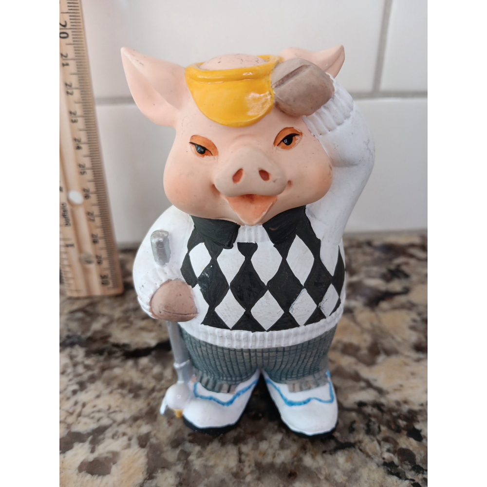 Vintage the leonardo collection pig collectible Golfing Golf Ornament Cute!